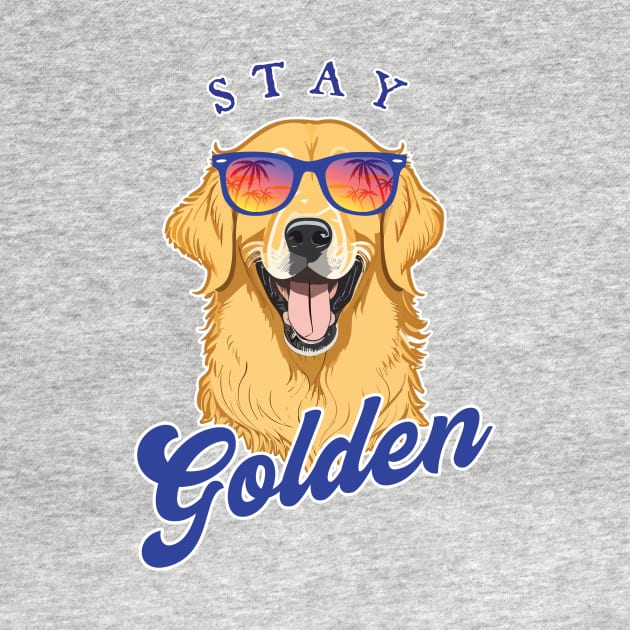 Stay Golden - Summer Golden Retriever in Shades by RogerTheCat